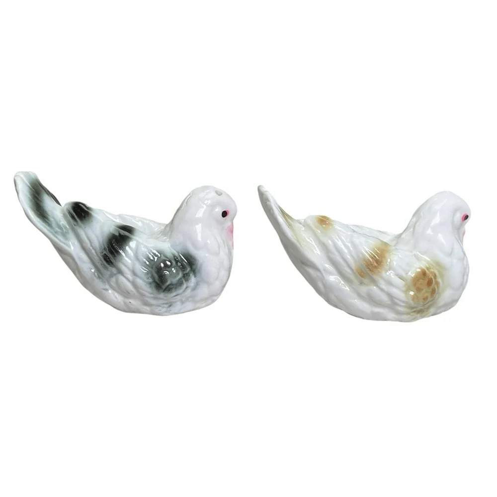 Vintage Ceramic Doves‎ Birds Salt & Pepper Shaker Set Novelty Animal